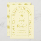 Waaierpalmblad Tropisch Helder Zomer Save The Date Kaart (Voorkant / Achterkant)