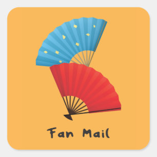 Waaiers van Japans fans Correspondentie woordspeli Vierkante Sticker