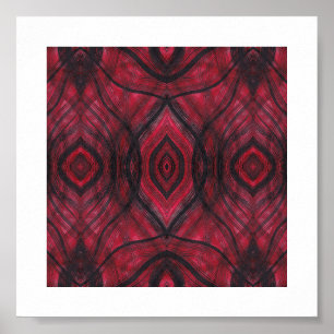 Waakzaamheid Rood Abstract Aquarel Kunst Poster