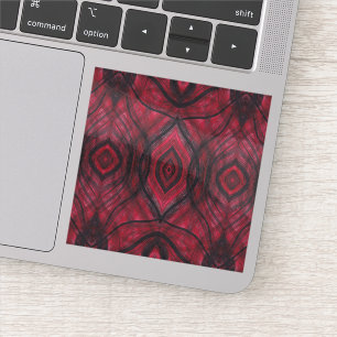 Waakzaamheid Rood Abstract Waterverf Kunst Sticker