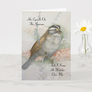 Waakzame Sparrow Bible zegent Waterverf Kaart