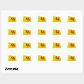 Waals Gewest zwaaien vlag Ronde Sticker (Vel)