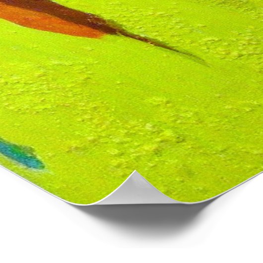 Waanzin is Genius Abstract Art-verfdruppelregenboo Poster (Hoek)