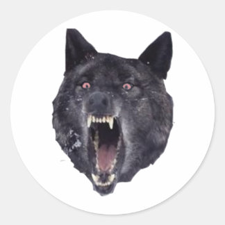 Waanzin wolf ronde sticker