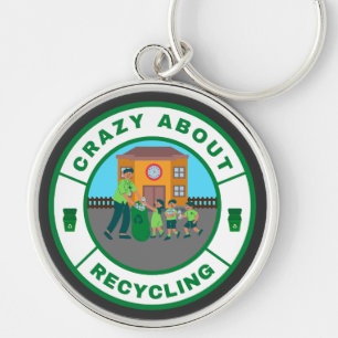 Waanzinnig over recycling sleutelhanger