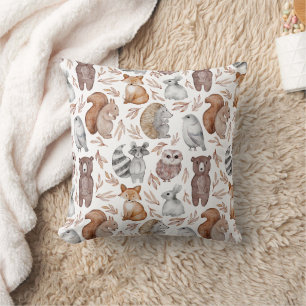 Waanzinnig Waterverf Woodland Animals Pattern Kussen