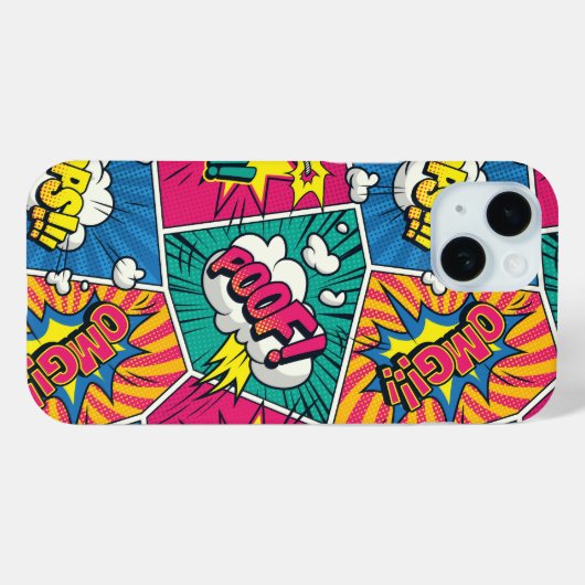 Waanzinnige retro komische explosie Case-Mate iPhone case (Achterkant (horizontaal))