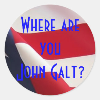 Waar ben je John Galt? Ronde Sticker