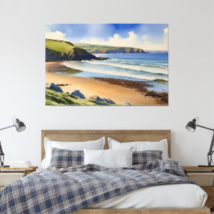 Waar de lucht stille zand ontmoet - Devon Seascape Canvas Afdruk