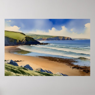 Waar de lucht stille zand ontmoet - Devon Seascape Poster
