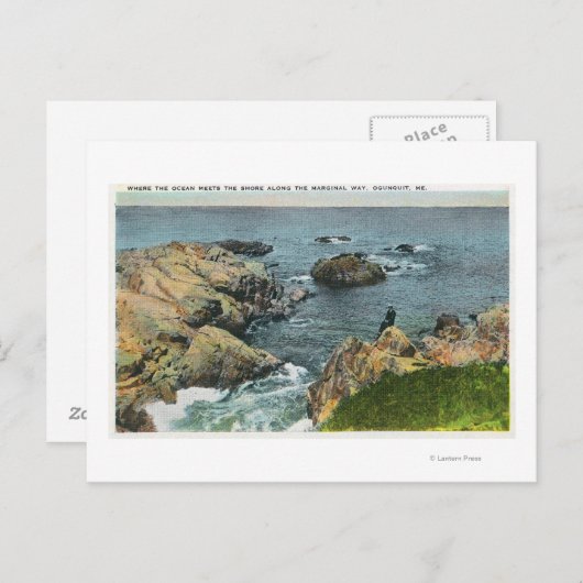 Waar de oceaan de kust bereikt briefkaart (Voorkant / Achterkant)