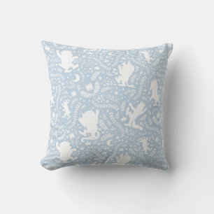 Waar de wilde dingen Blauwe Bloemmotief hebben Kussen
