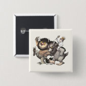 Waar de wilde dingen karakters zijn vierkante button 5,1 cm (Voorkant /achterkant)