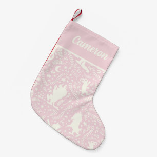 Waar de wilde dingen roze bloempatroon kleine kerstsok