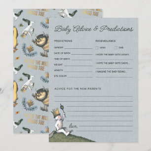 Waar de Wilde Dingen Zijn Baby Shower Voorspelling Notitiekaartje