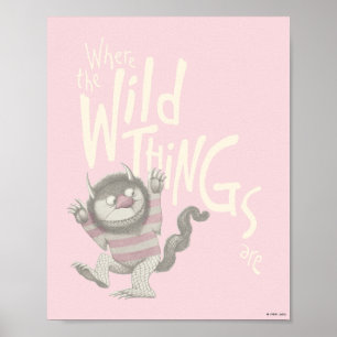 Waar de Wilde Dingen Zijn Citaat - Roze Poster