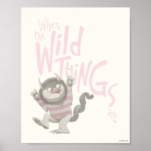 Waar de Wilde Dingen Zijn Citaat - Roze Poster