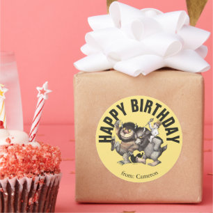 Waar de wilde dingen zijn Fijne verjaardag Ronde Sticker