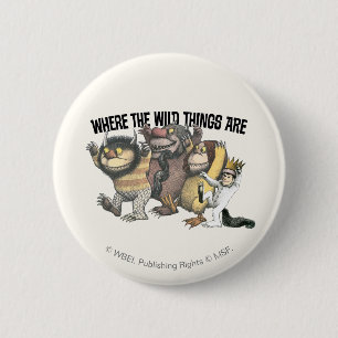 Waar de Wilde Dingen Zijn Personages & Logo Ronde Button 5,7 Cm