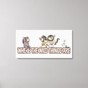 Waar de Wilde Dingen Zijn Personages op Logo Canvas Afdruk