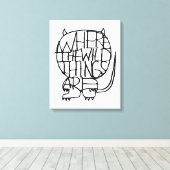 Waar de wilde dingen zijn | Wild Thing Sketch Canvas Afdruk (Insitu (Houten vloer))