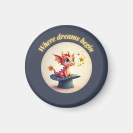 Waar dromen beginnen - Schattigee drakenmagneet Magneet