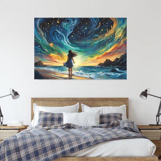 Waar dromen naartoe gaan canvas afdruk (Insitu (Slaapkamer))