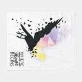 "Waar duisternis eindigt, begint de hoop." Fleece Deken (Voorkant (Horizontaal))