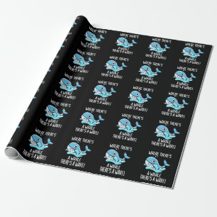 Waar een walvis is, is een donkere golf cadeaupapier