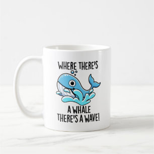 Waar een walvis is, is een golf Funny Animal  Koffiemok