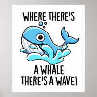 Waar een walvis is, is een golf van grappig dier