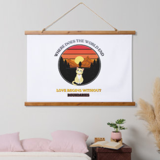 Waar Eindigt De Wereld | Retro Zonsondergang Mooie Hangend Wandkleed