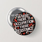 Waar er bezetting is, verzet ronde button 5,7 cm (Voorkant /achterkant)