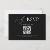 Waar Forever Begins Black Wedding RSVP Kaarten (Voorkant)