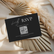 Waar Forever Begins Black Wedding RSVP Kaarten