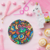 Waar heb je de Snoep-Abstracte kunst verstopt? Papieren Bordje (Feest)