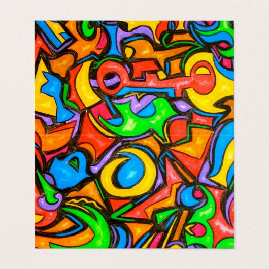 Waar heb je het Snoep verborgen? - Abstracte kunst Visitekaartjes (Buitenkant ongevouwen)