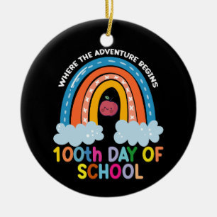 Waar het avontuur begint 100 dagen slimmer keramisch ornament