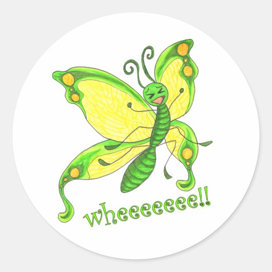 Waar! Ik ben een vlinder! Ronde Sticker (Voorkant)