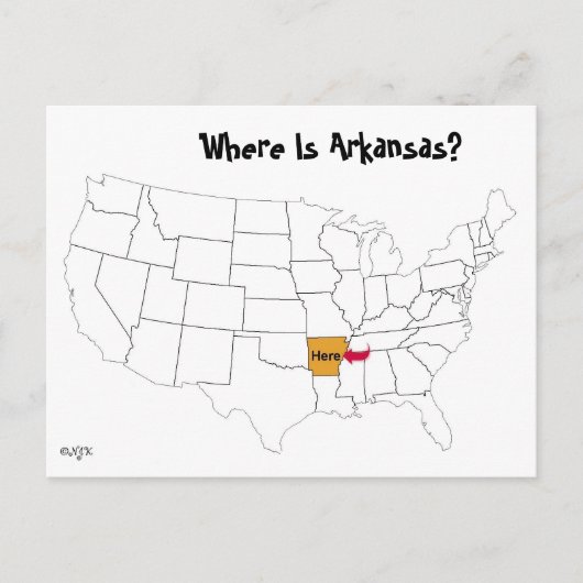 Waar is Arkansas? Briefkaart (Voorkant)