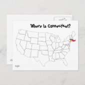 Waar is Connecticut? Briefkaart (Voorkant / Achterkant)