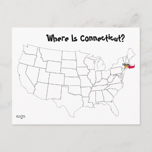 Waar is Connecticut? Briefkaart (Voorkant)