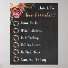 Waar is de handtekening van de Kantoor van de soci Poster