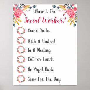 Waar is de handtekening van de Kantoor van de soci Poster