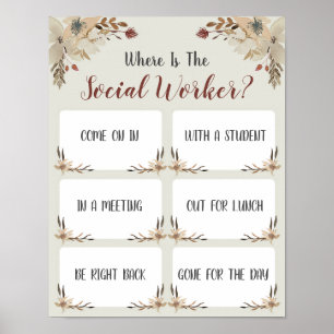 Waar is de handtekening van de Kantoor van de soci Poster