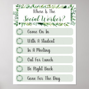 Waar is de handtekening van de Kantoor van de soci Poster