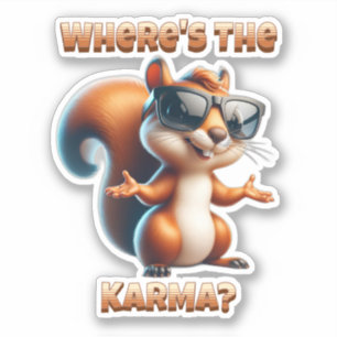Waar is de Karma Funny Squirrel in Shades Sticker