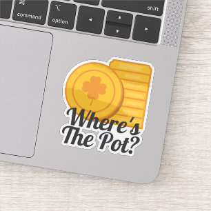 Waar is de Pot? St. Patrick's Day Gouden Munten Sticker
