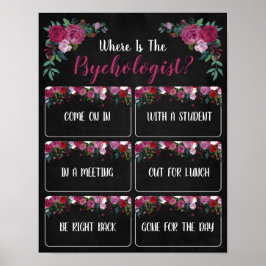 Waar is de Psycholoog Kantoor Deurbord? Poster