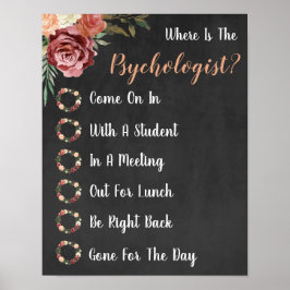 Waar is de Psycholoog Kantoor Deurbord? Poster